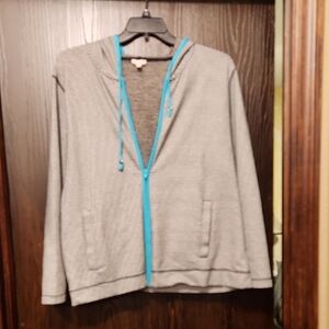 Talbots Black and Cream Striped Top